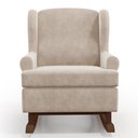 Ver imagem 6 de Kit 02 Poltronas De Amamentação Com Balanço Malu Base De Madeira P02 Suede Bege - Lyam Decor