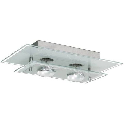 Plafon de Vidro para 2 Lâmpadas 38cm x 23cm - Aceita Lâmpadas de LED