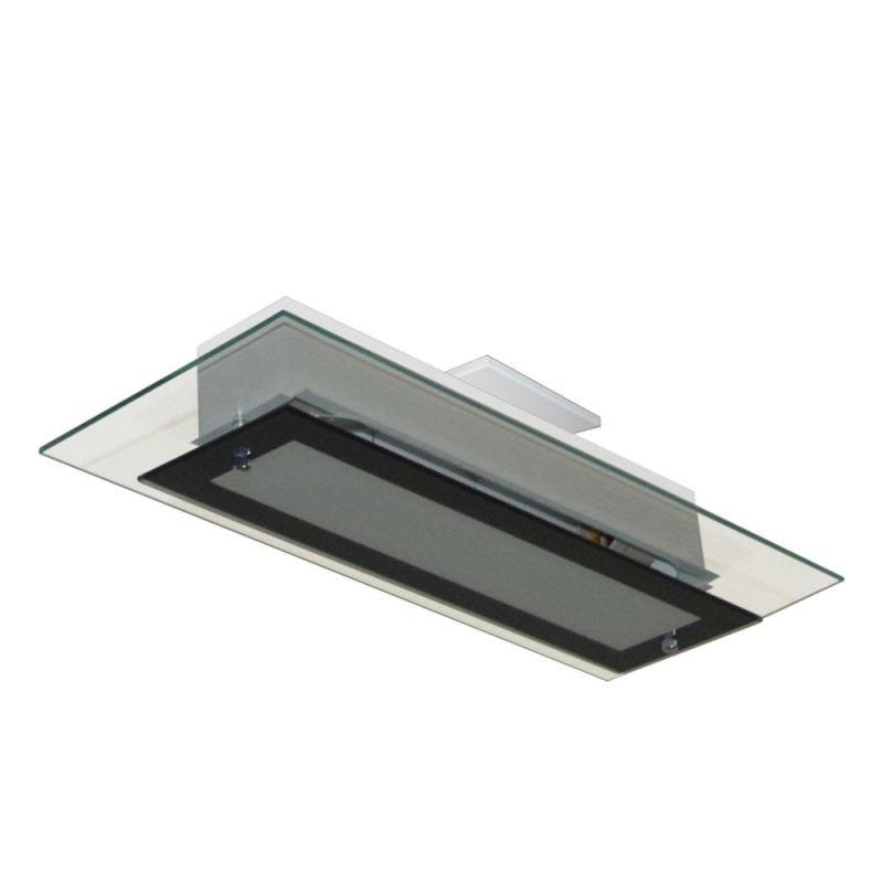 Plafon com 2 Vidros - Ideal para Sala / Quarto / Cozinha - Transparente / Preto