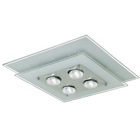 Plafon de Vidro para 04 Lâmpadas 44cm x 44cm - Branco