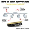 Ver imagem 3 de Spot no Trilho de 65cm para 04 Lâmpadas Ideal para Sala Cozinha Quarto Cor Branco (110v/220v)
