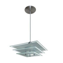 Pendente com 03 vidros Para 01 lâmpada Vidro Quadrado Branco - 1
