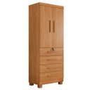 Ver imagem 4 de Roupeiro Compacto Solteiro 02 Portas 04 Gavetas New Prime Cinamomo com Pes