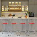 Ver imagem 2 de Kit 4 Banquetas para Balcão Flórida Prata 60cm Cozinha Gourmet Bistrô Bancada Piscina Área de Lazer