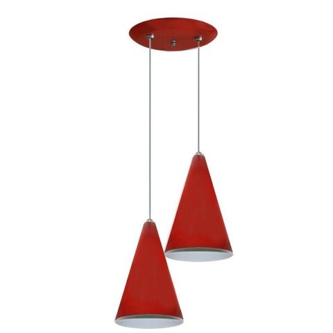 Luminária Pendente Colorido Duplo para Sala Quarto Cozinha - Vermelho