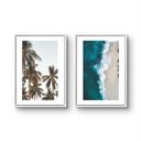 Ver imagem 1 de Kit 2 Quadros Decorativos para Sala Tema Mar Praia Paisagem para Quarto Grande 40x60cm com Moldura