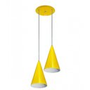 Ver imagem 1 de Luminária Pendente Colorido Duplo para Sala Quarto Cozinha - Amarelo