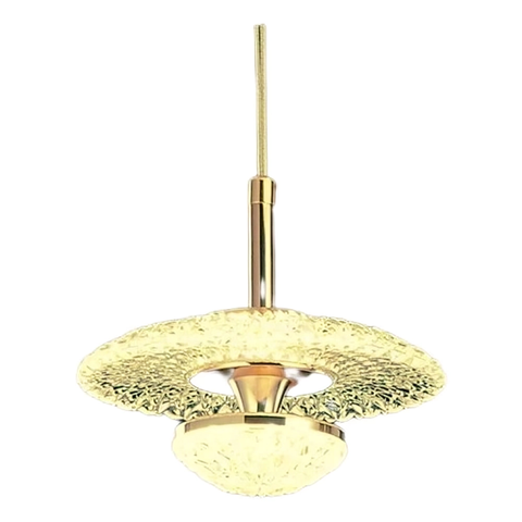Luminaria Teto Pendente Dourado Egipcia Cristal Led