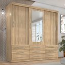 Ver imagem 1 de Guarda-Roupa Casal 3 Portas Correr 9 Gavetas com Espelho Capri