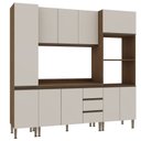 Ver imagem 2 de Cozinha Completa Modulada 4 Peças 222cm x 230cm Conecta Bege/Ébano/Off White
