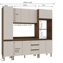 Ver imagem 3 de Cozinha Completa Modulada 4 Peças 222cm x 230cm Conecta Bege/Ébano/Off White
