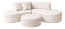 Ver imagem 2 de Sofá Estopar Virginia 4 Lugares 250cm com Puff Bouclé Branco