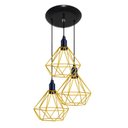 Ver imagem 1 de Luminária Aramado Modelo Diamante - 03 Juntos Na Mesma Canopla - Amarelo