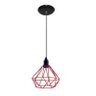 Luminária Pendente Aramado Modelo Diamante - Vermelho - 2