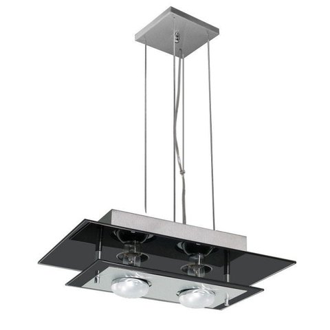 Pendente de vidro para 02 lâmpadas 38 cm x 23 cm - Preto