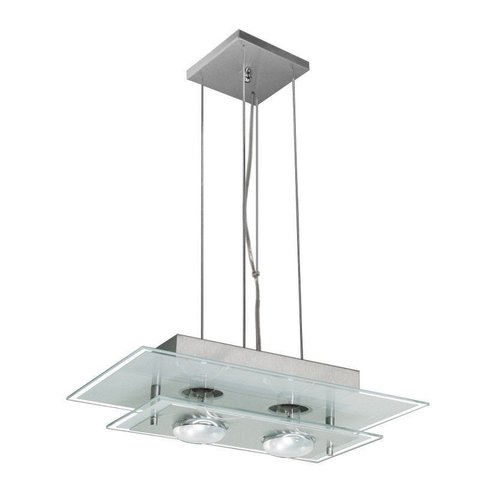 Pendente de vidro para 02 lâmpadas 38 cm x 23 cm - Branco