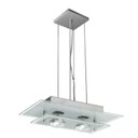 Ver imagem 1 de Pendente de vidro para 02 lâmpadas 38 cm x 23 cm - Branco