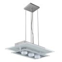 Ver imagem 1 de Pendente de vidro para 03 lâmpadas 50 cm x 28 cm - Branco