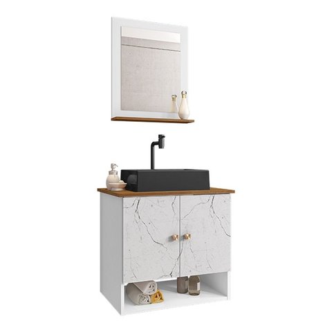 Gabinete Banheiro Deli Torino Prt Torneira Valv Click Black