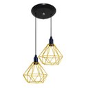 Ver imagem 2 de Pendente Aramado Modelo Diamante - 02 Juntos Amarelo