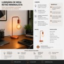 Ver imagem 4 de Abajur Luminária de Mesa Estilo Retrô Ideal para Sala, Quarto, Escritório Bivolt Cobre