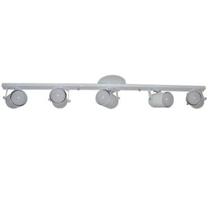 Trilho de 01Metro com 5 Spots - para Lâmpadas E27 - Branco