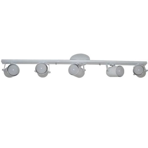 Trilho de 01Metro com 5 Spots - para Lâmpadas E27 - Branco