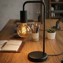 Ver imagem 1 de Abajur Luminária de Mesa Estilo Retrô Ideal para Sala, Quarto, Escritório Bivolt Preto