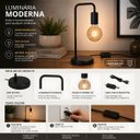 Ver imagem 2 de Abajur Luminária de Mesa Estilo Retrô Ideal para Sala, Quarto, Escritório Bivolt Preto