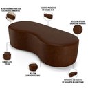Ver imagem 3 de Puff Decorativo Orgânico para Living Quarto 140cm Orbit W01 Couríssimo Marrom - Lyam Decor