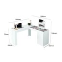 Ver imagem 3 de Escrivaninha Penteadeira Canto Star com Porta Esolho e Colmeia – Design Moderno - Branco Fosco