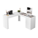 Ver imagem 1 de Escrivaninha Penteadeira Canto Star com Porta Esolho e Colmeia – Design Moderno - Branco Fosco