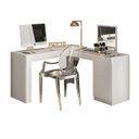 Ver imagem 6 de Escrivaninha Penteadeira Canto Star com Porta Esolho e Colmeia – Design Moderno - Branco Fosco
