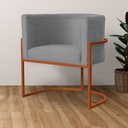 Ver imagem 6 de Poltrona Decorativa Luana Suede Cinza Base Bronze - Fm