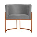 Ver imagem 3 de Poltrona Decorativa Luana Suede Cinza Base Bronze - Fm