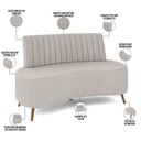 Ver imagem 7 de Sofá Chaise Living 2 Lugares 160cm para Sala Cayman K01 Linho Cru