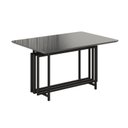 Ver imagem 1 de Mesa para Sala de Jantar Retangular 120x90cm MDF com Vidro Pérola Cinza/Preto Fosco/Grafite