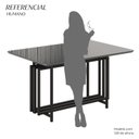 Ver imagem 4 de Mesa para Sala de Jantar Retangular 120x90cm MDF com Vidro Pérola Cinza/Preto Fosco/Grafite