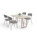Ver imagem 2 de Conjunto para Sala de Jantar com 4 Cadeiras Betina Bege/Champagne/Cinza/Off White