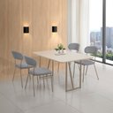 Ver imagem 1 de Conjunto para Sala de Jantar com 4 Cadeiras Betina Bege/Champagne/Cinza/Off White