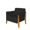 Ver imagem 2 de Poltrona Decorativa Sophia Suede Preto Pés Madeira Mz Decor