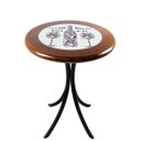 Ver imagem 2 de Cj Mesa Madeira Azulejo 60cm - Bistrô Fixa 78cm + 4 Cadeiras 43 - Natural - More Wine