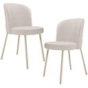 Ver imagem 1 de Kit 2 Cadeiras Sala de Jantar Estofada Gavi Arena L02 Linho Cru Lyam Decor