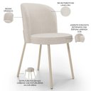 Ver imagem 4 de Kit 2 Cadeiras Sala de Jantar Estofada Gavi Arena L02 Linho Cru Lyam Decor