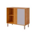 Ver imagem 1 de Balcão de Cozinha C/ Tampo Divina de Canto C/ 1 Porta 92cm Cinamomo/platina - Mgm
