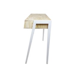 MESA ESCRIVANINHA CWB 78Ax98Lx40P EM MADEIRA DE PINUS - NATURAL E BRANCO - 5