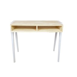 MESA ESCRIVANINHA CWB 78Ax98Lx40P EM MADEIRA DE PINUS - NATURAL E BRANCO - 2