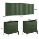 Ver imagem 4 de Conjunto Cabeceira Queen com 2 Mesas de Cabeceira 320cm Cor:musgo com Preto