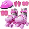 Patins Clássico Quad 4 Rodas Roller + Acessórios Feminino Rosa Importway BW-017-R BW-017-R ROSA - 1