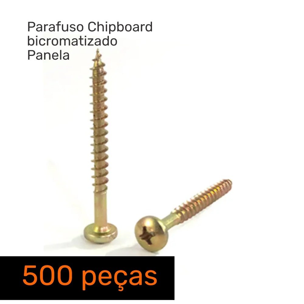 Kit 500 Peças Parafuso Chipboard Cabeça Panela Phillips 4.5x25 Bicro - 4